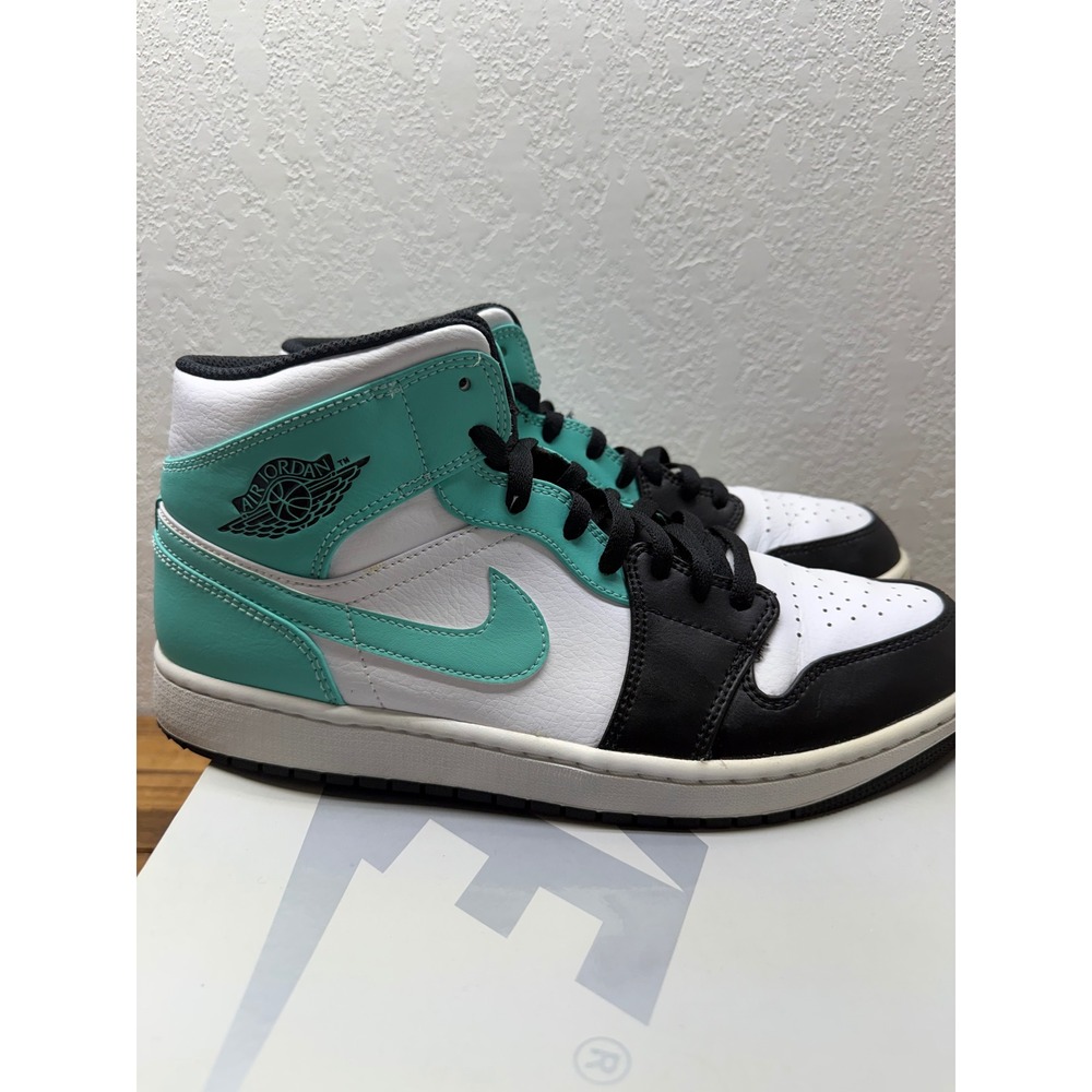 Nike Air Jordan 1 Mid Tropical Twist Teal Black White 554724-132 Mens 13 - Picture 2 of 9